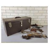 Vintage Steel Kennedy Toolbox and Antique Tools - NO SHIPPING