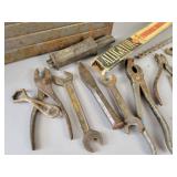 Vintage Steel CRAFTSMAN Toolbox and Antique Tools - NO SHIPPING