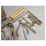 Vintage Steel CRAFTSMAN Toolbox and Antique Tools - NO SHIPPING