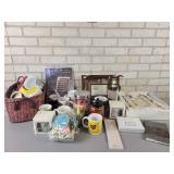 Large Lot of Mugs, frames and Décor - Most appear New - NO SHIPPING
