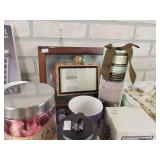 Large Lot of Mugs, frames and Décor - Most appear New - NO SHIPPING