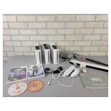 (3) Nintendo Wii Consoles (All Power on), Controllers and Games