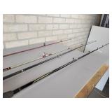 Daiwa BW2L Baitcast Rod & Reel, (2) Quantum Spincast Rods & Reels and Daiwa Rod - NO SHIPPING