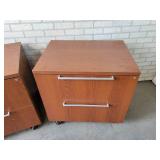 (2) Wood Lateral Rolling File Cabinets with Soft Close Drawers - Approx. 30" x 22" x 29" Tall Each - NO SHIPPING