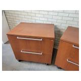 (2) Wood Lateral Rolling File Cabinets with Soft Close Drawers - Approx. 30" x 22" x 29" Tall Each - NO SHIPPING