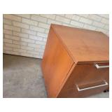 (2) Wood Lateral Rolling File Cabinets with Soft Close Drawers - Approx. 30" x 22" x 29" Tall Each - NO SHIPPING
