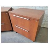 (2) Wood Lateral Rolling File Cabinets with Soft Close Drawers - Approx. 30" x 22" x 29" Tall Each - NO SHIPPING