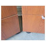 (2) Wood Lateral Rolling File Cabinets with Soft Close Drawers - Approx. 30" x 22" x 29" Tall Each - NO SHIPPING