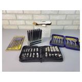 New 28-Piece Transfer Punch Set, Needle File Set, IRWIN Drill Bit Set and 12-Piece Hollow Punch Set