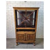 Beautiful Wood Wine Cabinet with Carved Claw Feet - Approx. 32" x 17" x 56" Tall - NO SHIPPING