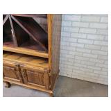 Beautiful Wood Wine Cabinet with Carved Claw Feet - Approx. 32" x 17" x 56" Tall - NO SHIPPING