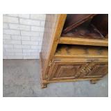 Beautiful Wood Wine Cabinet with Carved Claw Feet - Approx. 32" x 17" x 56" Tall - NO SHIPPING