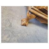 Beautiful Wood Wine Cabinet with Carved Claw Feet - Approx. 32" x 17" x 56" Tall - NO SHIPPING