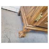 Beautiful Wood Wine Cabinet with Carved Claw Feet - Approx. 32" x 17" x 56" Tall - NO SHIPPING