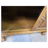 Beautiful Wood Wine Cabinet with Carved Claw Feet - Approx. 32" x 17" x 56" Tall - NO SHIPPING