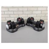Pair of Adjustable Dumbbells - From 5# to 25# Each - Cast Iron Weights - NO SHIPPING