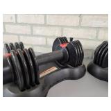 Pair of Adjustable Dumbbells - From 5# to 25# Each - Cast Iron Weights - NO SHIPPING