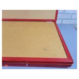 (5) Red Framed Bulletin Boards - Approx. 35" x 23" Each - NO SHIPPING