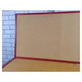(5) Red Framed Bulletin Boards - Approx. 35" x 23" Each - NO SHIPPING