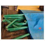 (4) Plastic 10 Gallon Totes with Lids, Metal Frame and Cargo Area Rubber Pad - NO SHIPPING