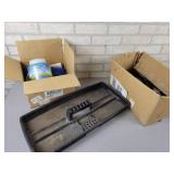 Lot of Caster Wheels, Tool Tray and HYDROMOUSSE Liquid Lawn Kit - NO SHIPPING