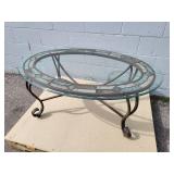 Glass Top Steel Patio Table - NO SHIPPING