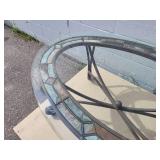 Glass Top Steel Patio Table - NO SHIPPING