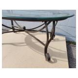 Glass Top Steel Patio Table - NO SHIPPING