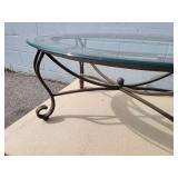 Glass Top Steel Patio Table - NO SHIPPING