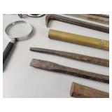 Brass Rod, PROTO Rolling Head Pry Bar, Snap On 1020A Flat Chisel and More