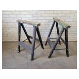 (2) Metal folding Sawhorses - NO SHIPPING