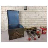 Vintage SUN Steel Box, Steel Banding Ratchet and Crimper + Trouble Light - NO SHIPPING