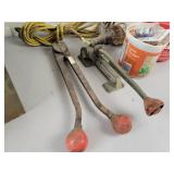 Vintage SUN Steel Box, Steel Banding Ratchet and Crimper + Trouble Light - NO SHIPPING