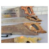(4) Hand Saws and Gun Barrel - NO SHIPPING