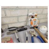 Assorted Hand Tools - Battery Maintainer, Chain Hooks, Pliers, Hammers, Chevrolet Avalanche Hitch Insert, Hatchet and More