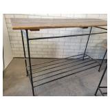 (3) Rod Iron and Wood Living Room Tables - NO SHIPPING