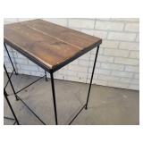 (3) Rod Iron and Wood Living Room Accent Tables - NO SHIPPING