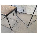 (3) Rod Iron and Wood Living Room Accent Tables - NO SHIPPING