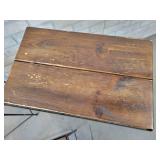 (3) Rod Iron and Wood Living Room Accent Tables - NO SHIPPING