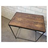 (3) Rod Iron and Wood Living Room Accent Tables - NO SHIPPING