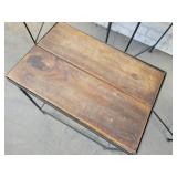 (3) Rod Iron and Wood Living Room Accent Tables - NO SHIPPING