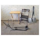 Music Stand, Folding Table and Chair and Fireplace Set - NO SHIPPING