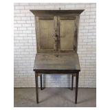 Pine Drop Down Desk in "Washed Coal" - Approx. 69" x 32.5" x 19" Deep - NO SHIPPING