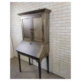 Pine Drop Down Desk in "Washed Coal" - Approx. 69" x 32.5" x 19" Deep - NO SHIPPING