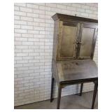 Pine Drop Down Desk in "Washed Coal" - Approx. 69" x 32.5" x 19" Deep - NO SHIPPING