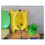 Wood Toy Storage Shelf with Bins (37" x 17" x 21" Tall), Snow Sleds, Side Table and More - NO SHIPPING