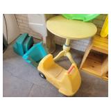 Wood Toy Storage Shelf with Bins (37" x 17" x 21" Tall), Snow Sleds, Side Table and More - NO SHIPPING