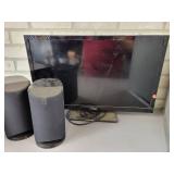 34" Flat TV with HDMI (Works) and Assorted Speakers - NO SHIPPING