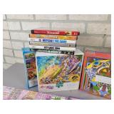 (7) Assorted Puzzles - Buffalo Puzzles, Galison and More + DVDs