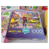 (7) Assorted Puzzles - Buffalo Puzzles, Galison and More + DVDs